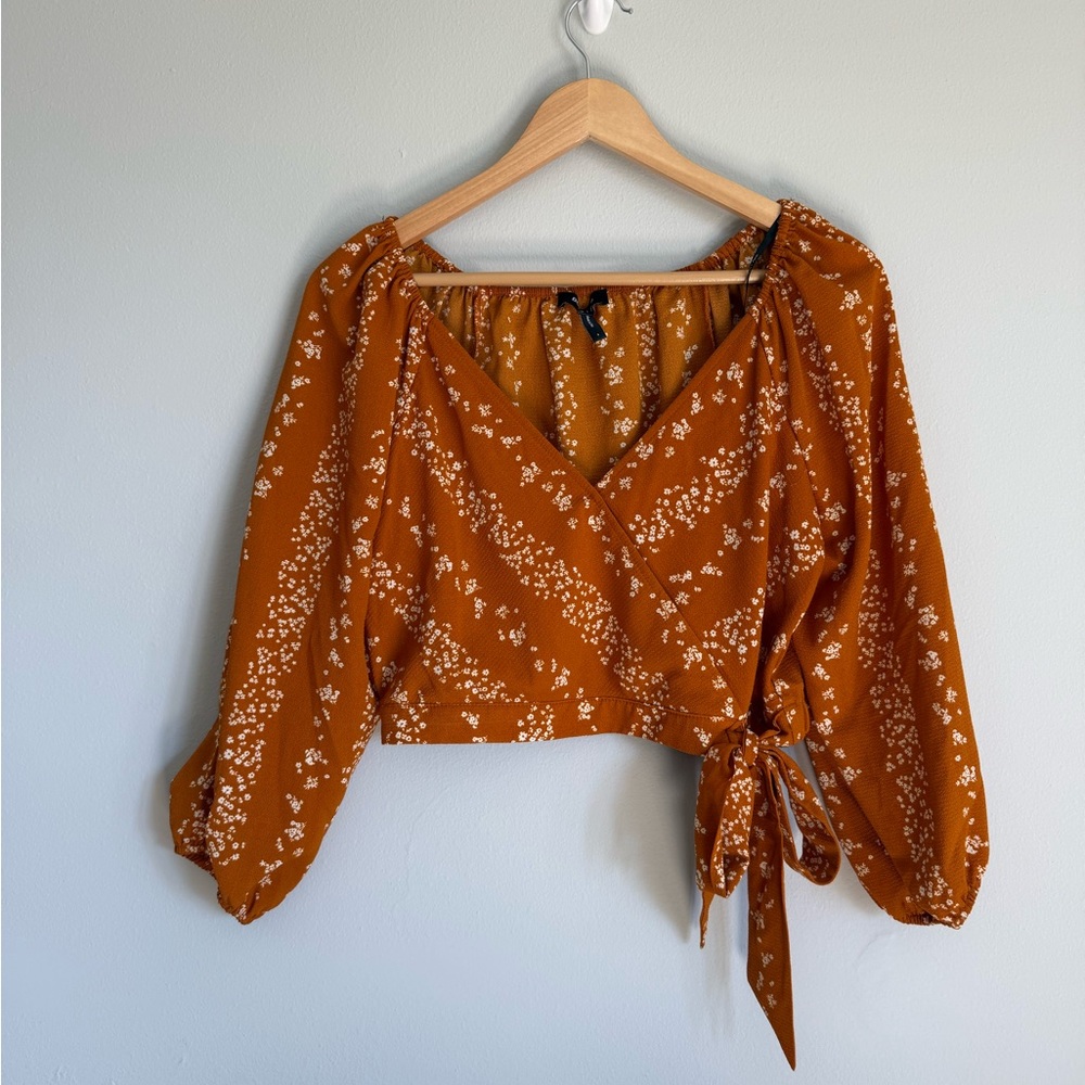 BCBG Paris Floral Wrap Blouse